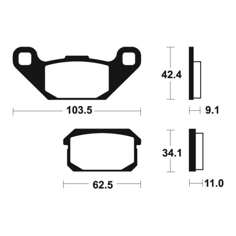 Plaquettes de frein TECNIUM MX/Quad métal fritté - MO348 Plaquettes de frein TECNIUM MX/Quad métal fritté - MO348