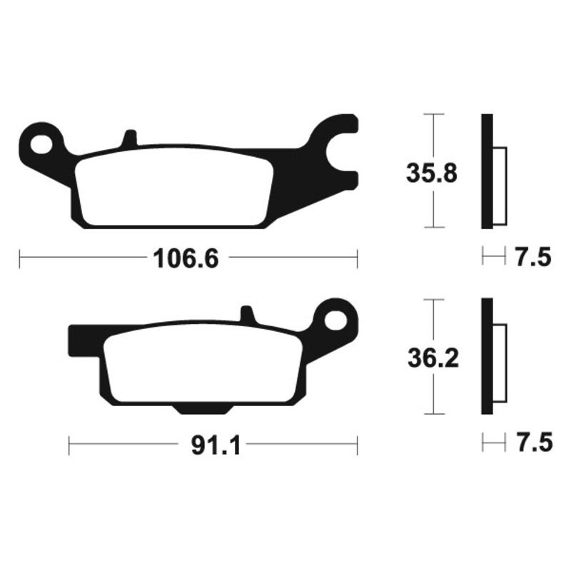 Plaquettes de frein TECNIUM MX/Quad métal fritté - MO350 Plaquettes de frein TECNIUM MX/Quad métal fritté - MO350