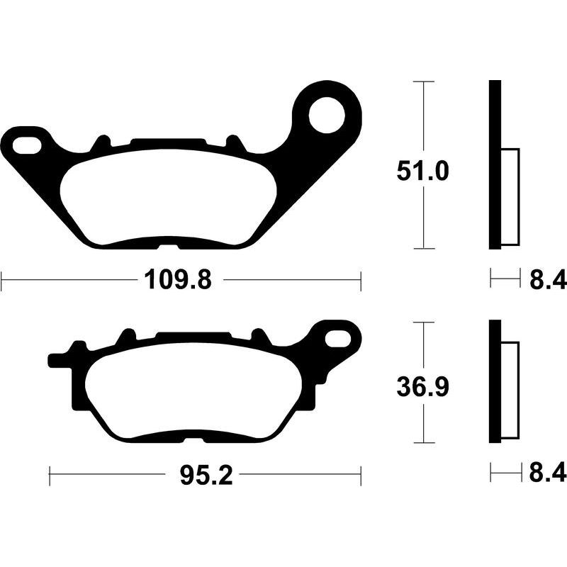Plaquettes de frein TECNIUM Scooter organique - ME358