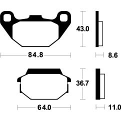 Plaquettes de frein TECNIUM Scooter organique - ME249