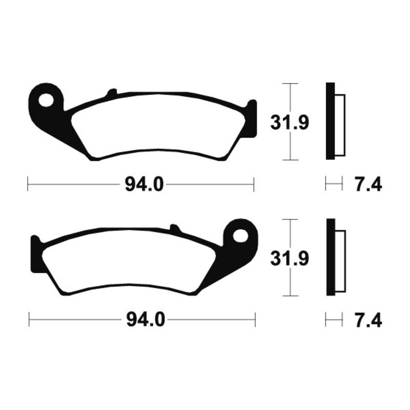 Plaquettes de frein TECNIUM MX/Quad métal fritté - MO103 Plaquettes de frein TECNIUM MX/Quad métal fritté - MO103