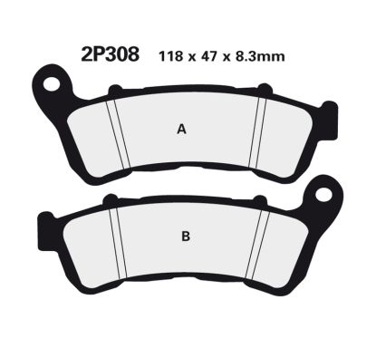 Plaquettes de frein NISSIN route semi-métallique - 2P-308NS