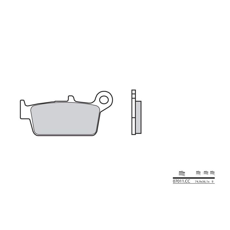 Plaquettes de frein BREMBO Scooter carbone céramique - 07011CC Plaquettes de frein BREMBO Scooter carbone céramique - 07011CC
