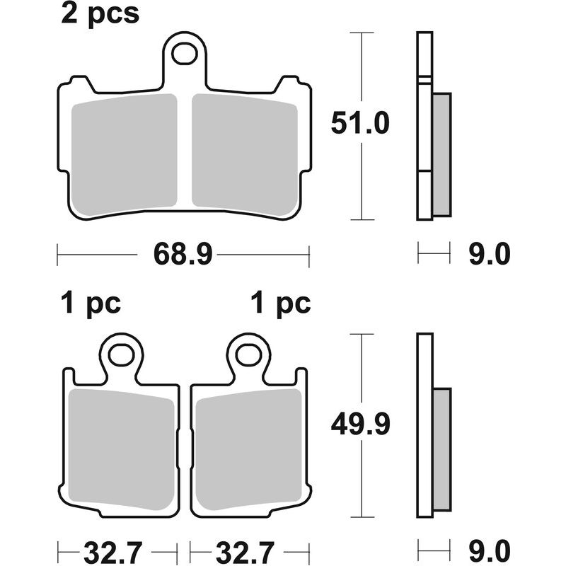Plaquettes de frein BREMBO route métal fritté - 07HO37SA Plaquettes de frein BREMBO route métal fritté - 07HO37SA