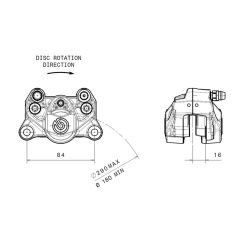 Etrier de frein arrière BREMBO Ø34mm