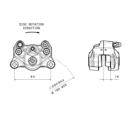 Etrier de frein arrière BREMBO Ø34mm