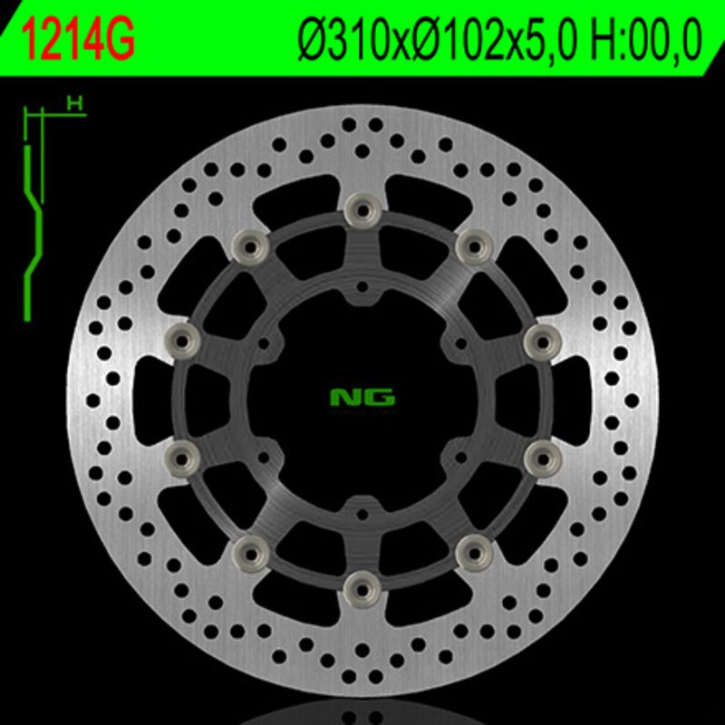 Disque de frein NG BRAKES rond flottant (centre en aluminium )