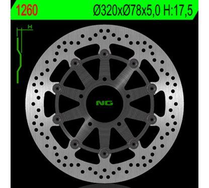 Disque de frein NG BRAKES rond flottant