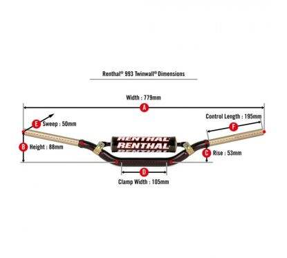 Guidon RENTHAL Twinwall type 993