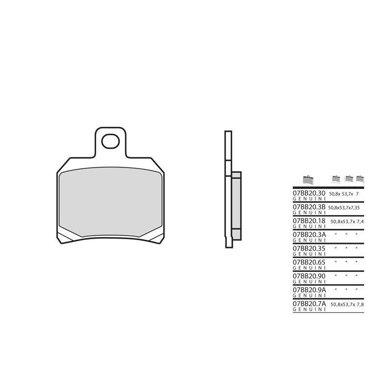 Plaquettes de frein origine BREMBO - 07BB20 65 - Organique