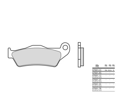 Plaquettes de frein BREMBO - 07001CC - Carbone céramique avant