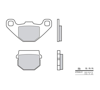 Plaquettes de frein BREMBO - 07026CC - Carbone céramique avant