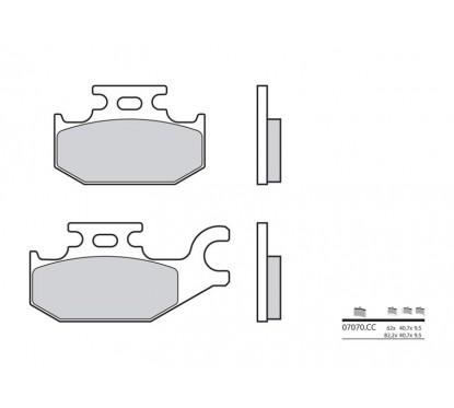 Plaquettes de frein BREMBO - 07070CC - Carbone céramique avant