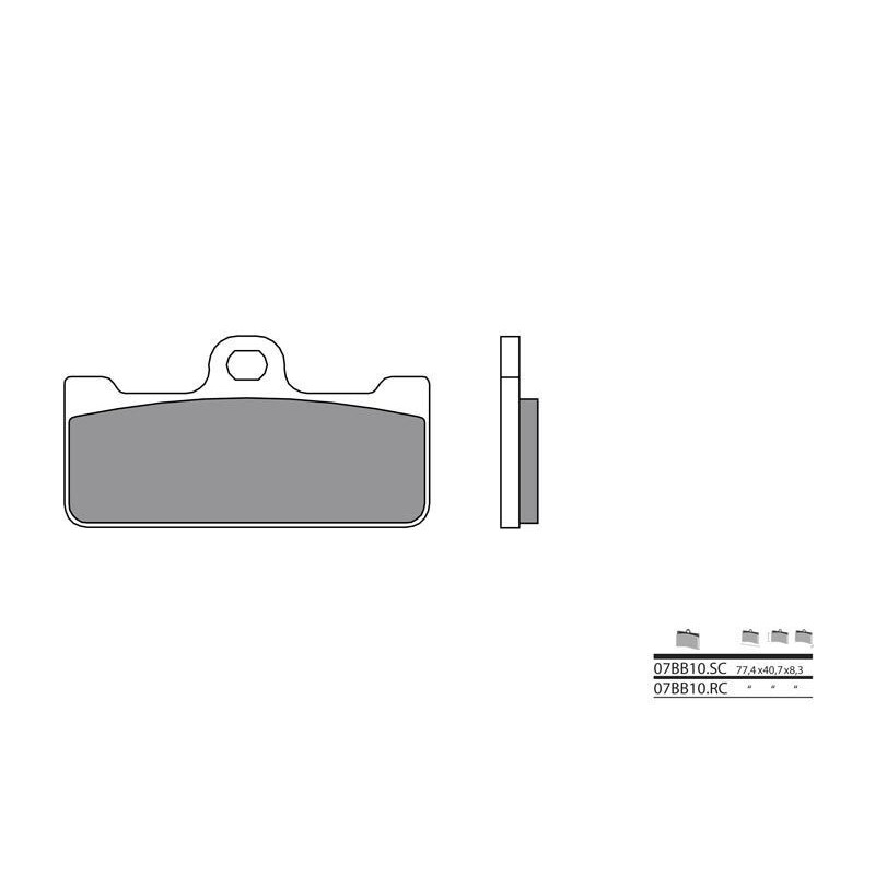 Plaquettes de frein BREMBO - 07BB10 SC - Métal fritté