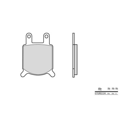 Plaquettes de frein BREMBO - 07GR01 01 - Organique