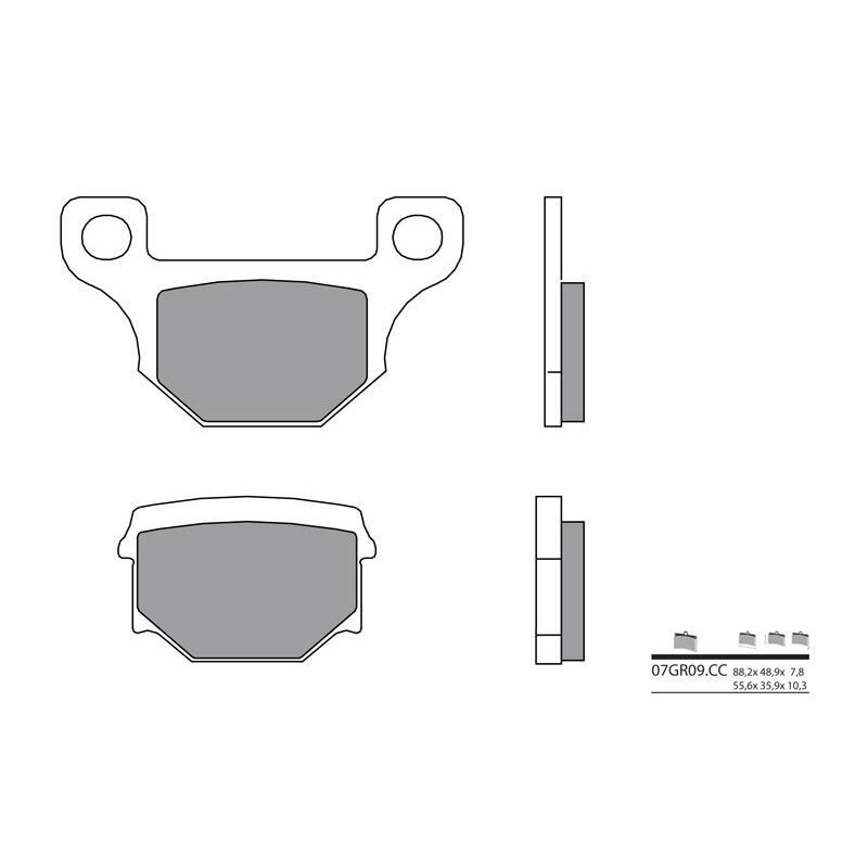 Plaquettes de frein BREMBO - 07GR09 CC - Organique