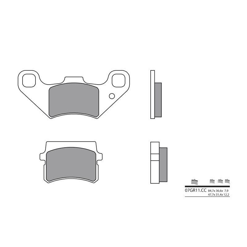 Plaquettes de frein BREMBO - 07GR11 CC - Organique