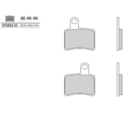 Plaquettes de frein BREMBO - 07GR24 CC - Organique