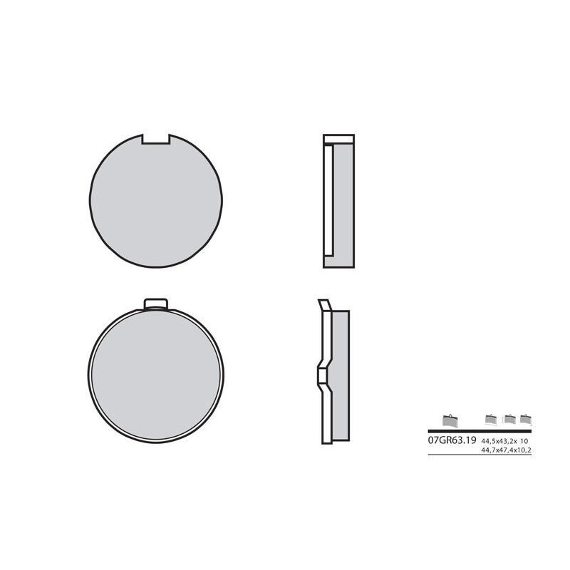 Plaquettes de frein BREMBO - 07GR63 19 - Organique