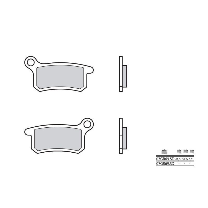 Plaquettes de frein BREMBO - 07GR69 SD - Métal fritté