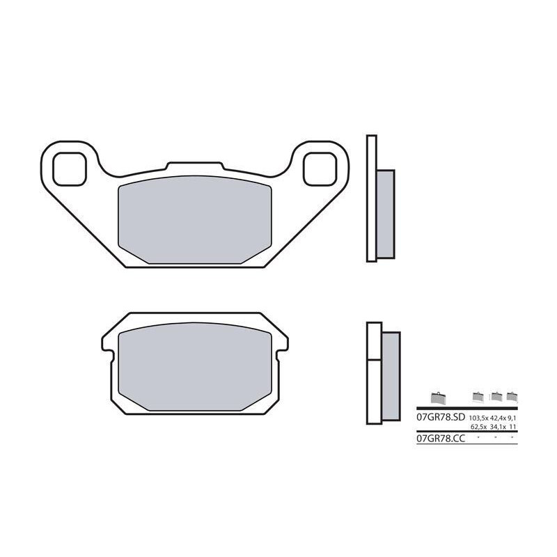 Plaquettes de frein BREMBO - 07GR78 CC - Organique