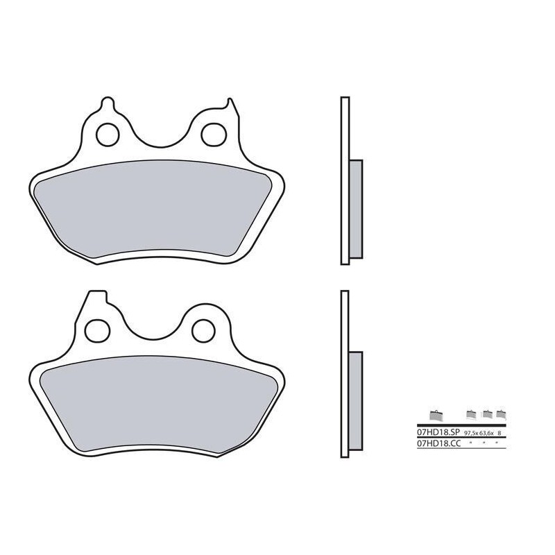 Plaquettes de frein BREMBO - 07HD18 SP - Métal fritté