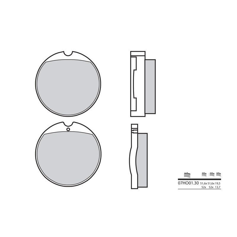 Plaquettes de frein BREMBO - 07HO01 30 - Organique