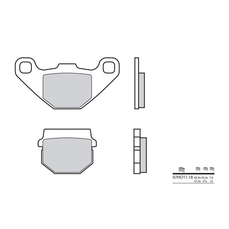 Plaquettes de frein BREMBO - 07HO11 18 - Organique