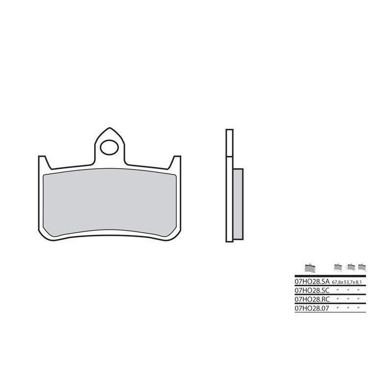 Plaquettes de frein BREMBO - 07HO28 SA - Métal fritté