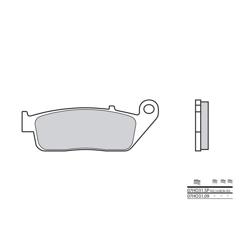 Plaquettes de frein BREMBO - 07HO31 SP - Métal fritté