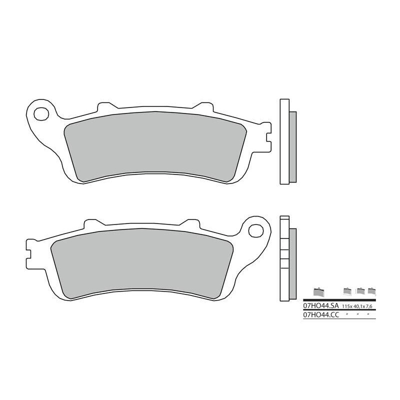 Plaquettes de frein BREMBO - 07HO44 CC - Organique