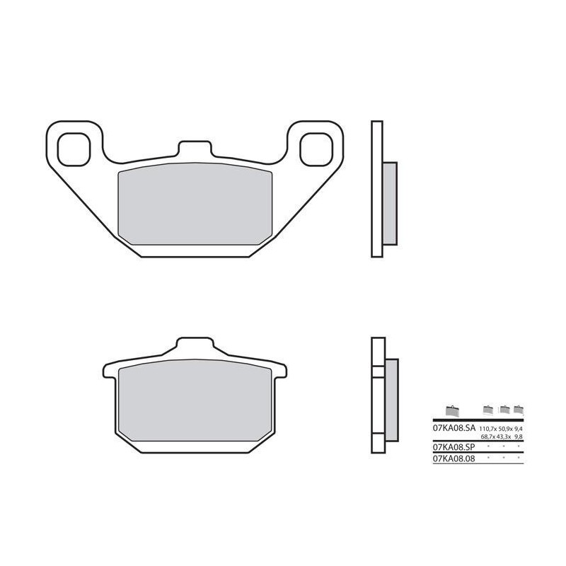 Plaquettes de frein BREMBO - 07KA08 SA - Métal fritté