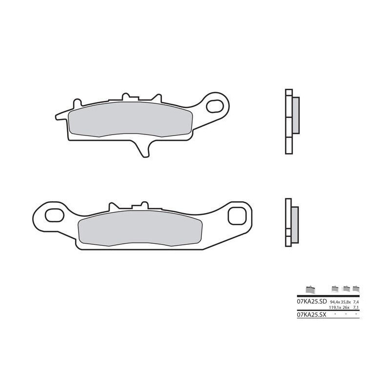 Plaquettes de frein BREMBO - 07KA25 SD - Métal fritté