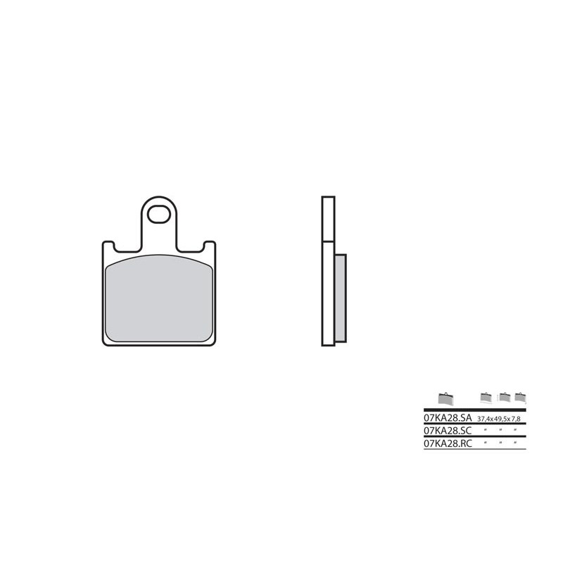 Plaquettes de frein BREMBO - 07KA28 SA - Métal fritté