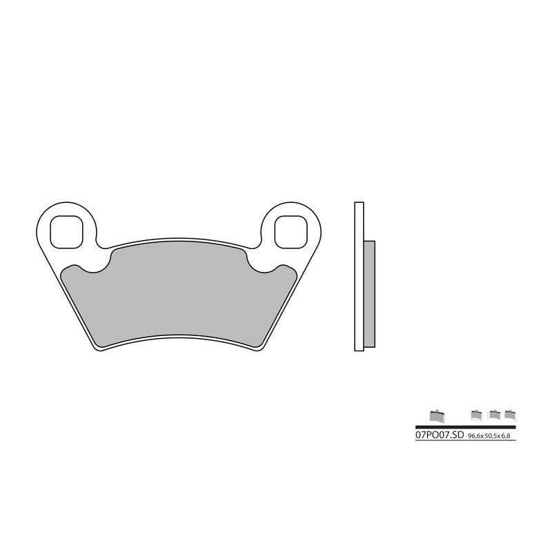 Plaquettes de frein BREMBO - 07PO07 SD - Métal fritté