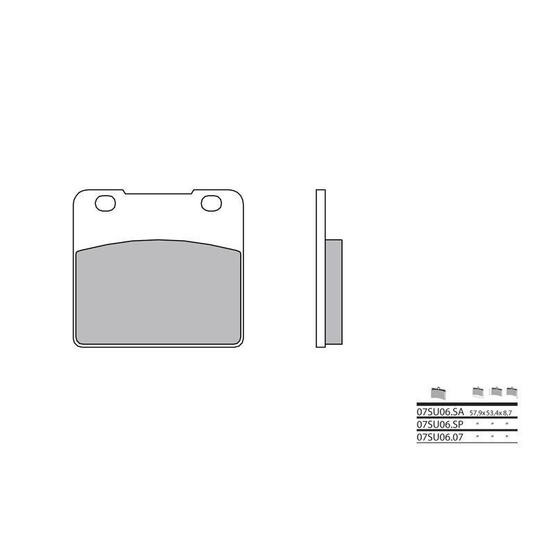 Plaquettes de frein BREMBO - 07SU06 SA - Métal fritté