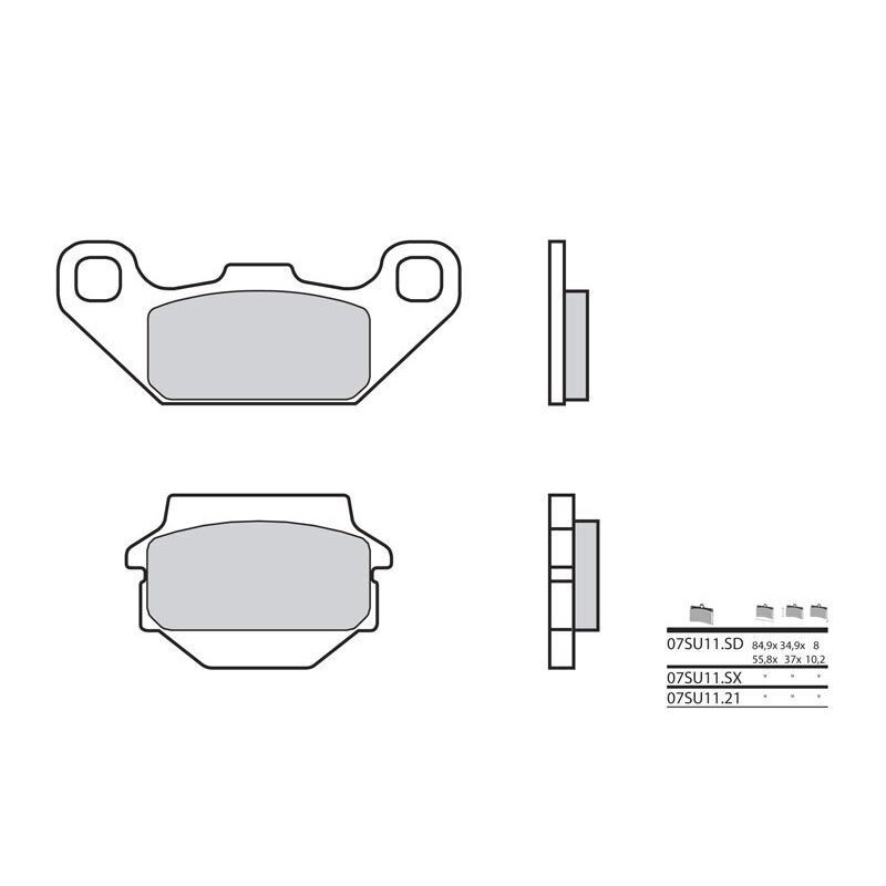 Plaquettes de frein BREMBO - 07SU11 SD - Métal fritté