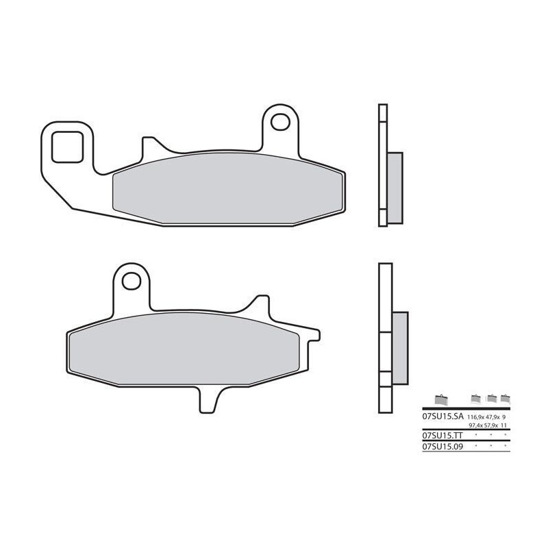 Plaquettes de frein BREMBO - 07SU15 09 - Organique