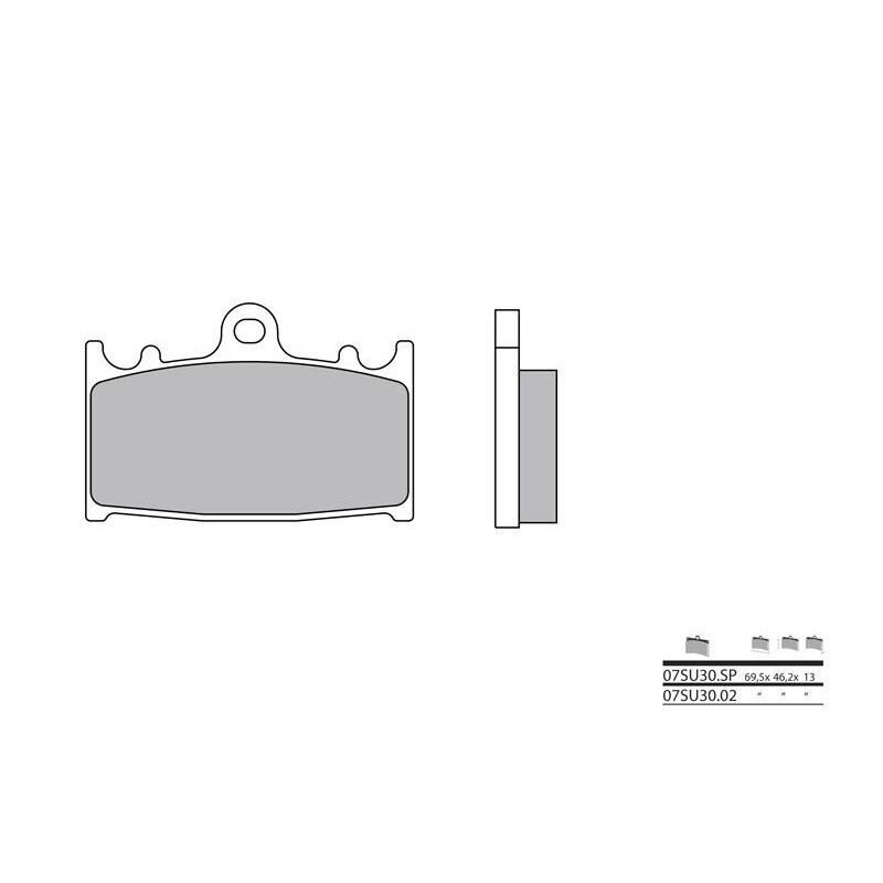 Plaquettes de frein BREMBO - 07SU30 SP - Métal fritté