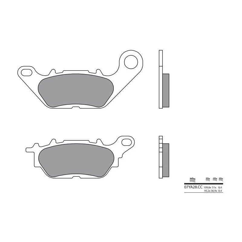 Plaquettes de frein BREMBO - 07YA28 CC - Organique