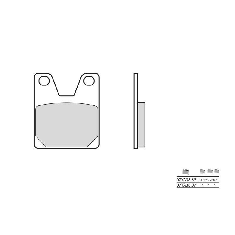 Plaquettes de frein BREMBO - 07YA38 SP - Métal fritté