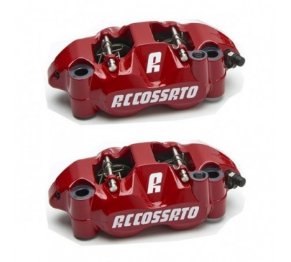 2x Etriers ACCOSSATO Monobloc Forgé - "Color" 4 pistons 34mm - 108mm