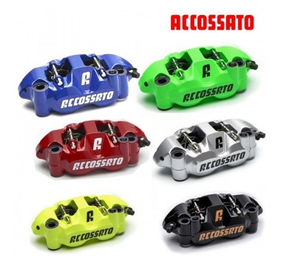 2x Etriers ACCOSSATO Monobloc Forgé - "Color" 4 pistons 34mm - 108mm