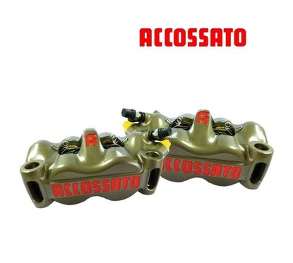 2x Etriers ACCOSSATO Monobloc Forgé - 4 pistons 34mm - 108mm