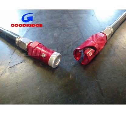 Coupleur Rapide Durite Aviation - ALU - ROUGE - MALE/MALE - GOODRIDGE