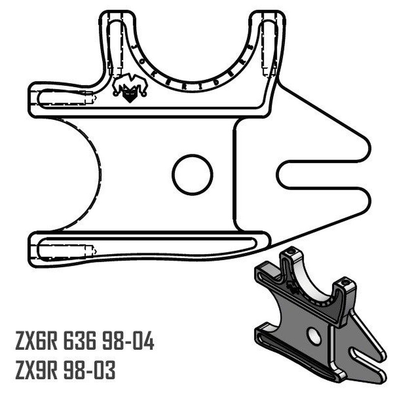 Platine Double - ZX6R 636 98-04 - ZX9R 98-03 Platine Double - ZX6R 636 98-04 - ZX9R 98-03
