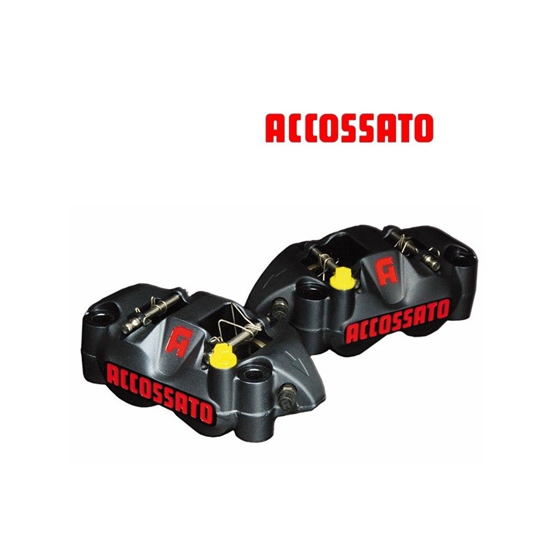 2x Etriers ACCOSSATO Monobloc Forgé - 4 pistons 34mm - 108mm  