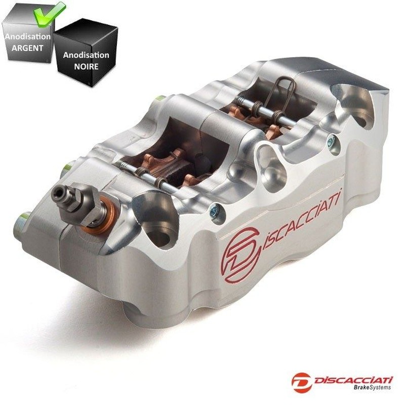 Etrier Droit Radial 108mm DISCACCIATI - 4P - CNC - Argent