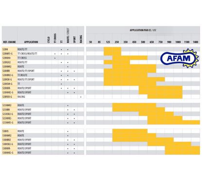 Chaine AFAM 520XSR-G Or - 130 Maillons - Att. Rivet