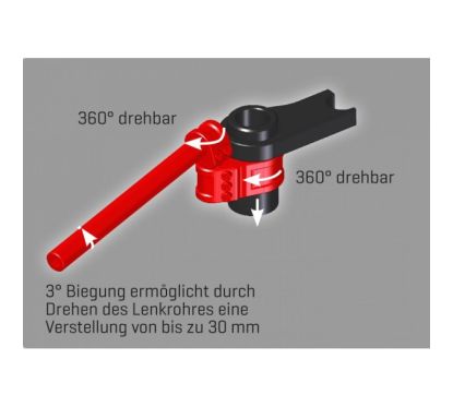 Demi Guidon ABM MultiClip - 22,2mm -  Ø50mm - Rehausse : +40mm (SPORT) - Wide Version